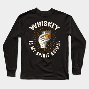 Whiskey Is My Spirit Animal Funny Drinking Gift Long Sleeve T-Shirt